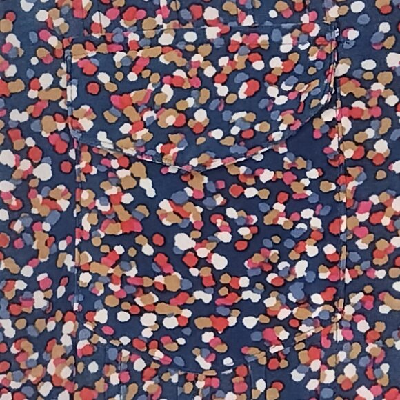 NWT Ava & Grace Plus Size 1X Navy Blue Multi Color Pintuck 3/4 Sleeve Top - Picture 3 of 7